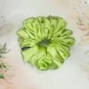 Lime Green – Silk scrunchies Soft smooth Hair bands